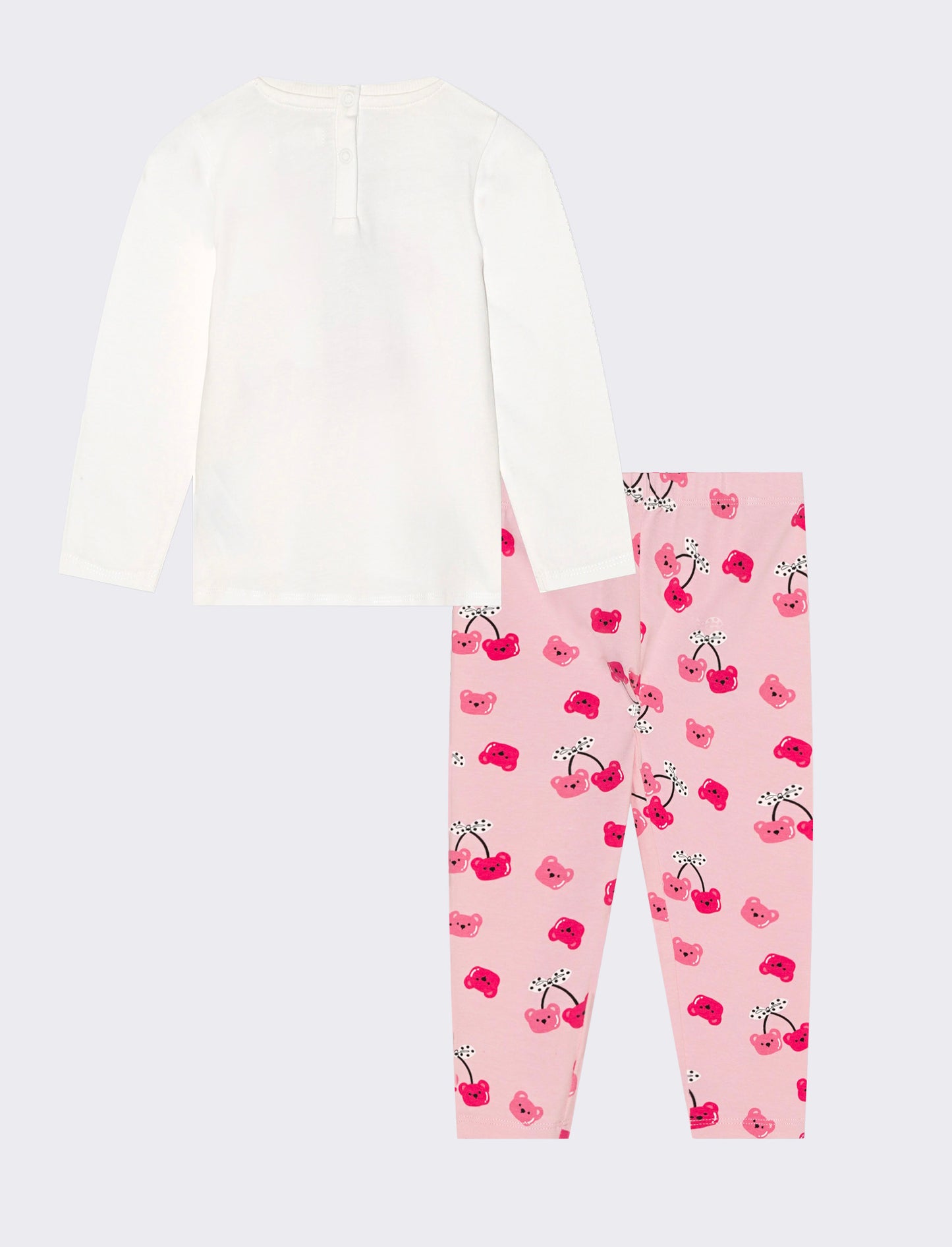 Set t-shirt e leggings con stampa all over - Bianco latte