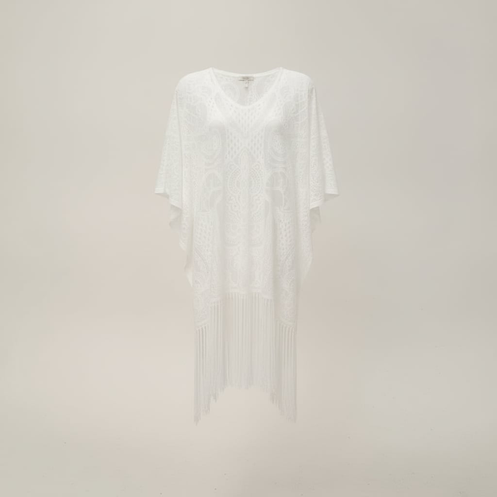 Copricostume di pizzo con frange - Bianco