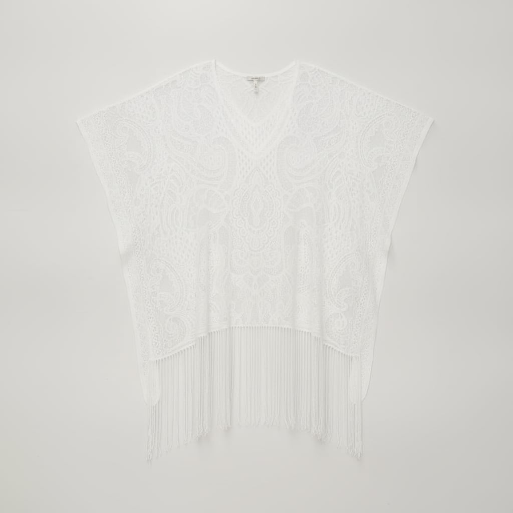 Copricostume di pizzo con frange - Bianco