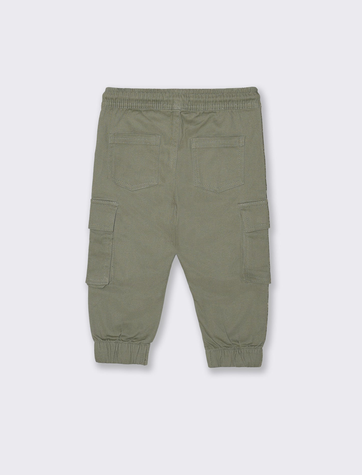 Pantaloni cargo con elastico e coulisse - Verde salvia