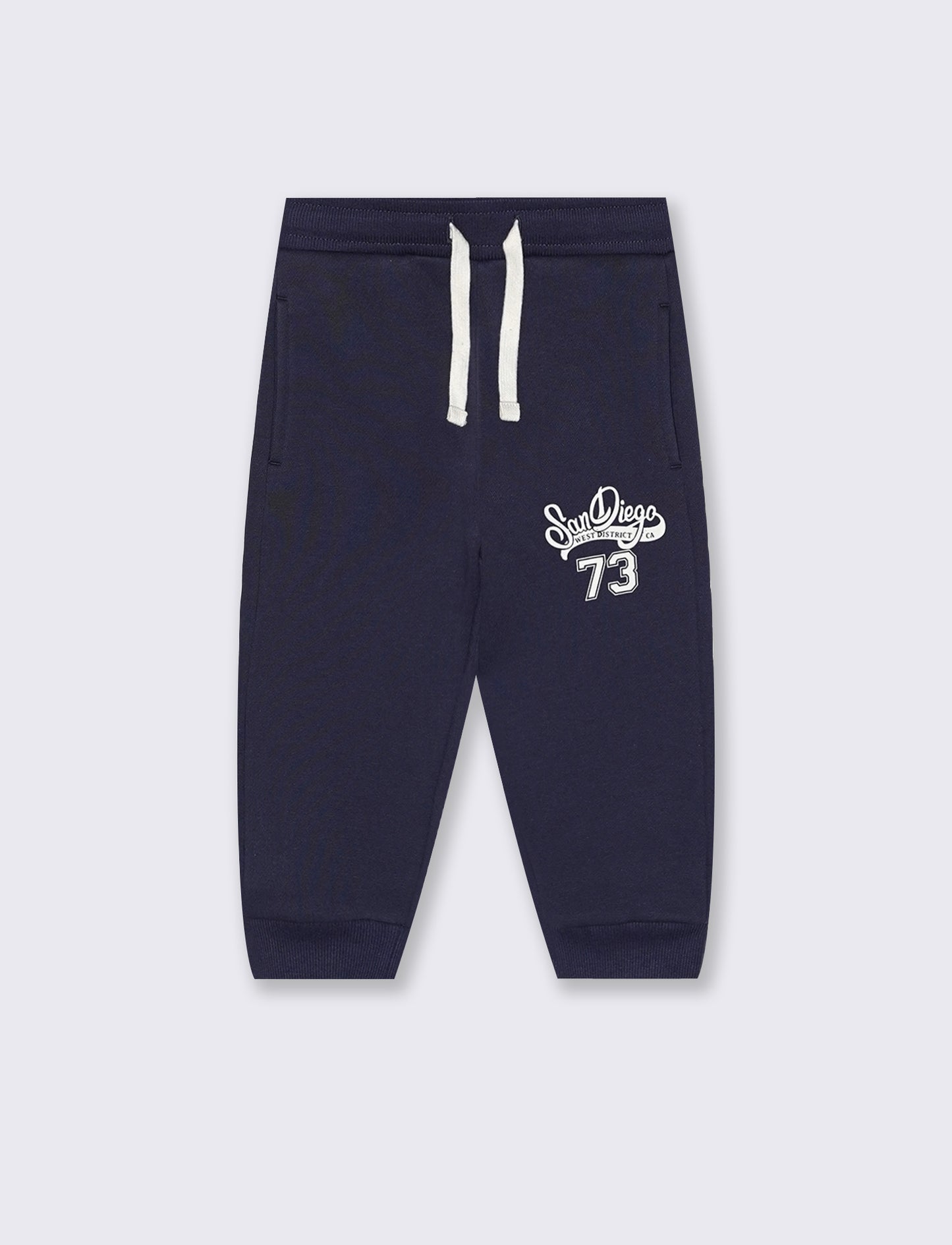 Jogger sportivi con stampa e costina - Blu