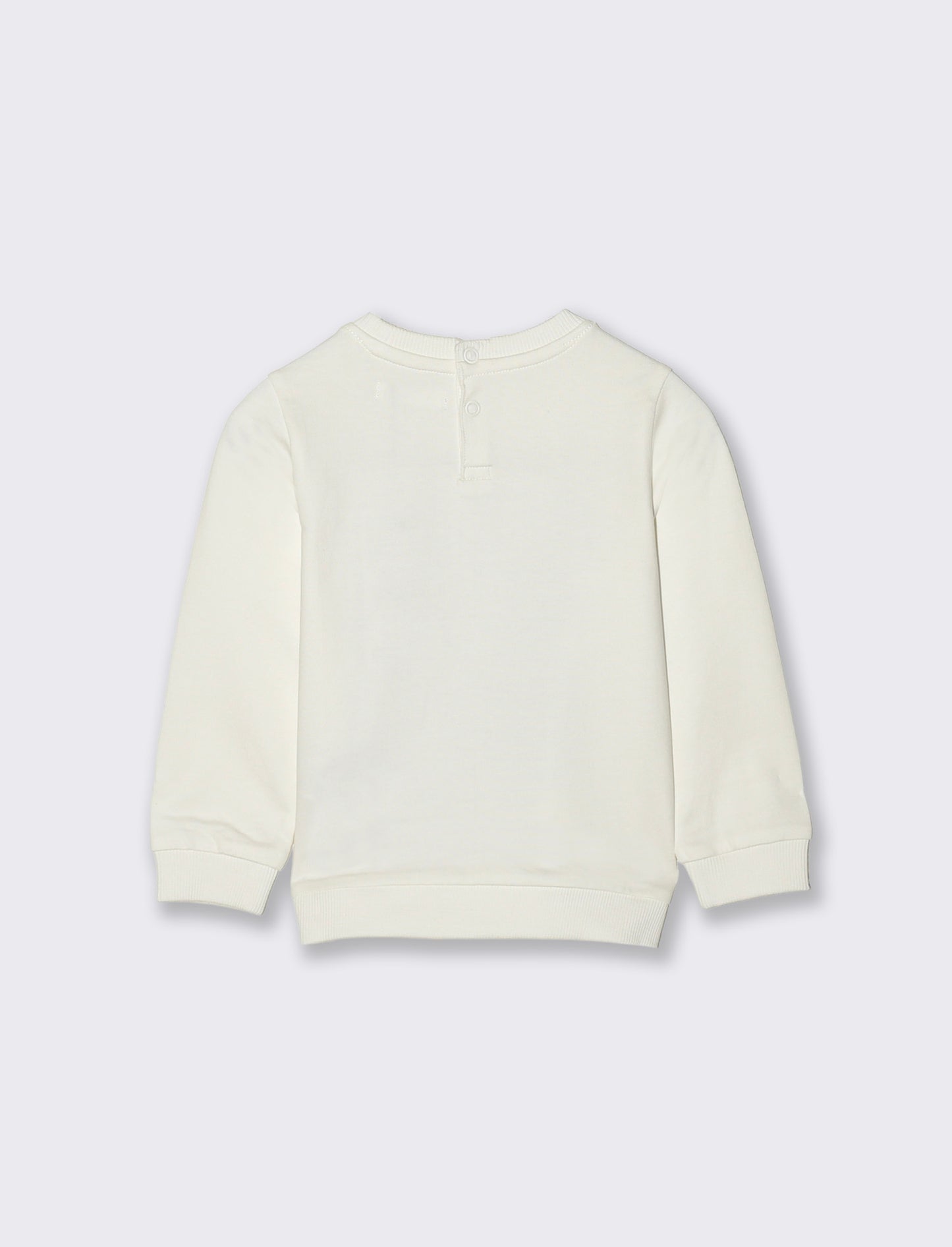 Felpa girocollo basica con stampa - Bianco latte