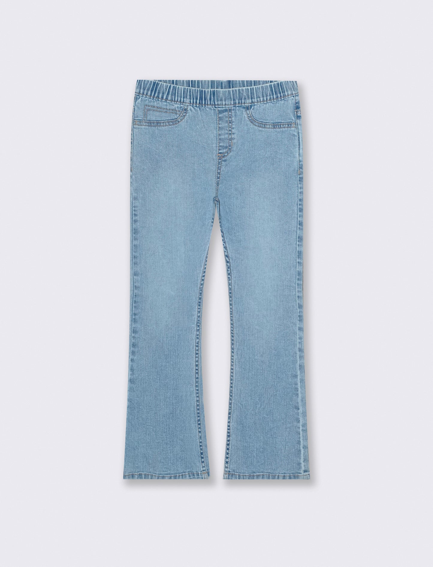 Jeans flare da bambina in denim elastico - Denim chiaro