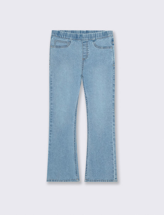 Jeans flare da bambina in denim elastico - Denim chiaro