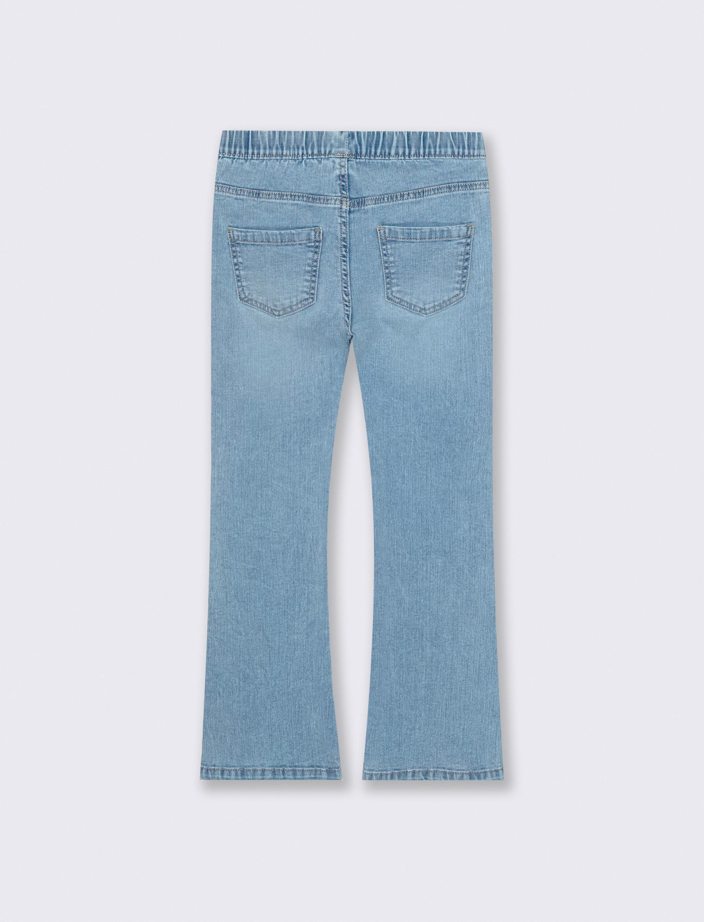Jeans flare da bambina in denim elastico - Denim chiaro