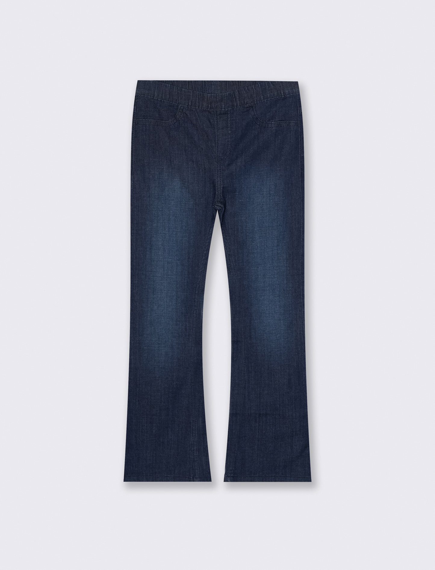 Jeans flare da bambina in denim elastico - Denim