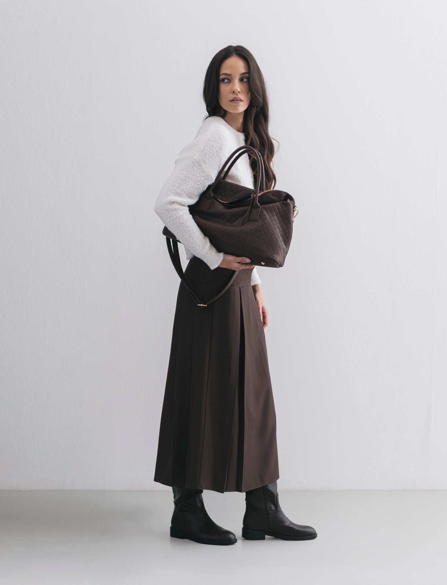 Stivale con fibbia da donna - Marrone