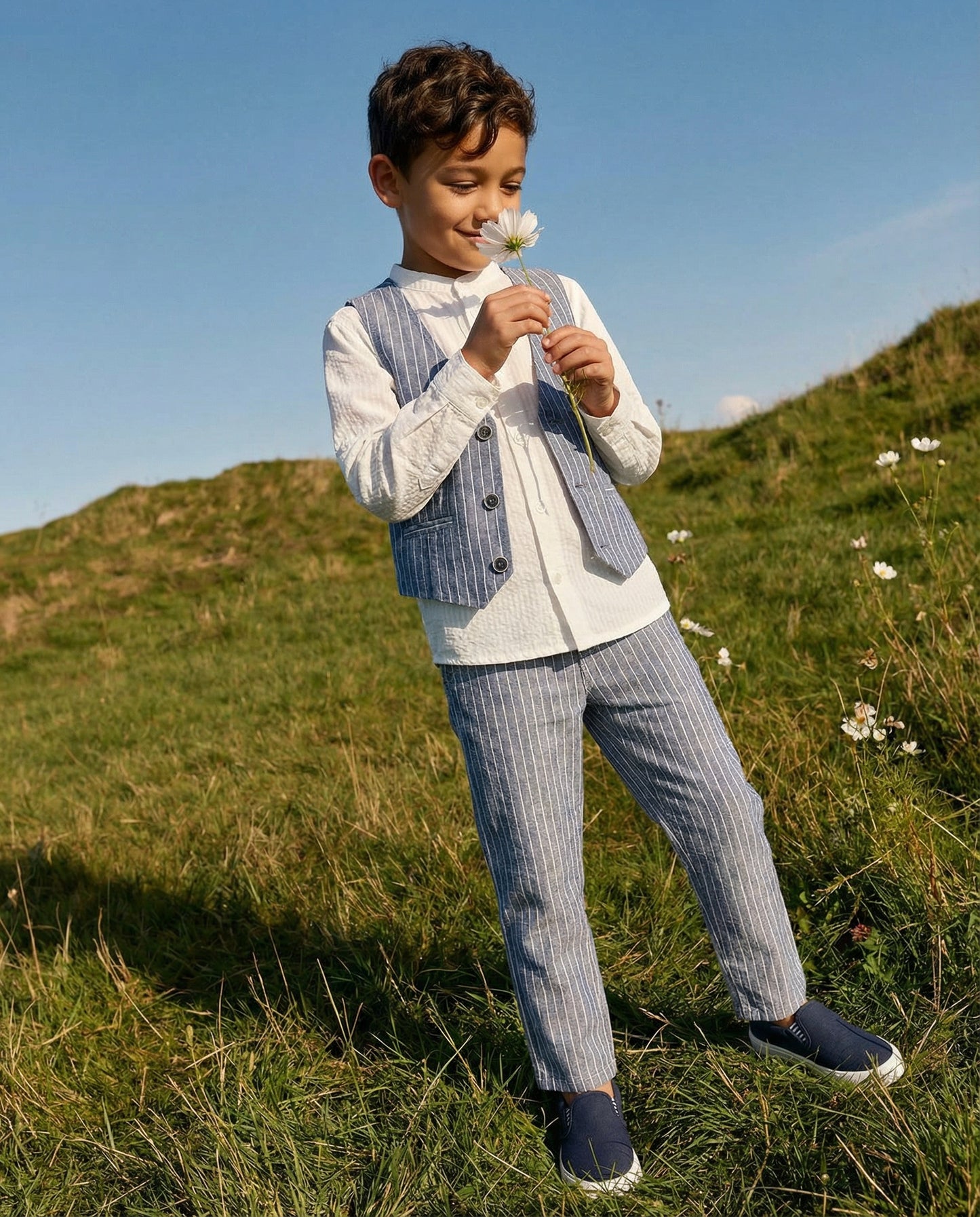 Camicia in cotone goffrato elegante e casual - Bianco