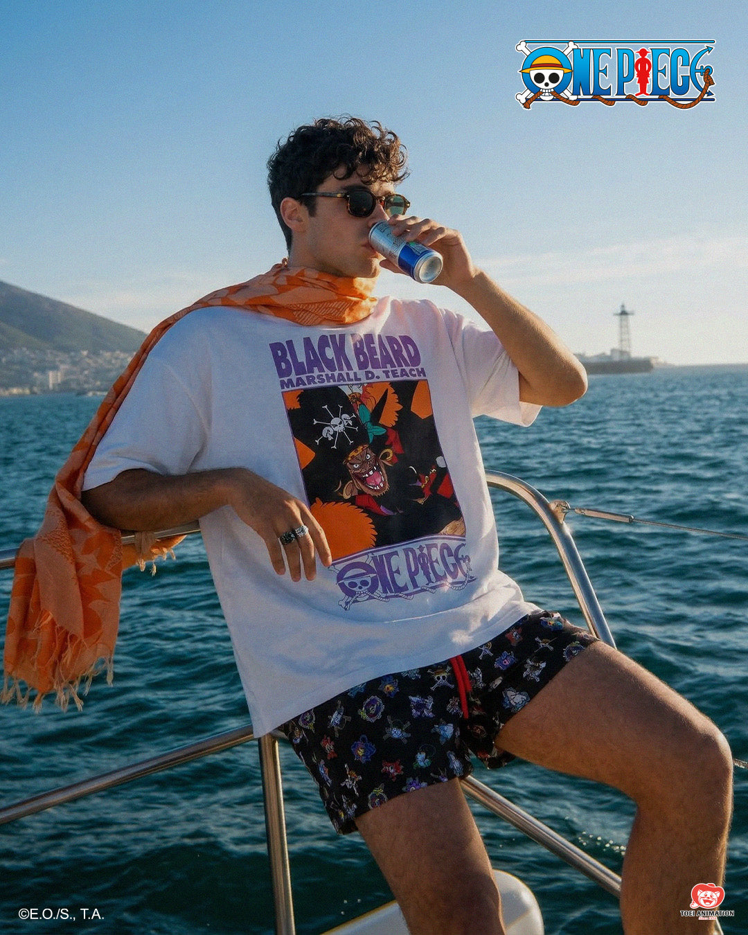 T-shirt One Piece in cotone girocollo - Bianco
