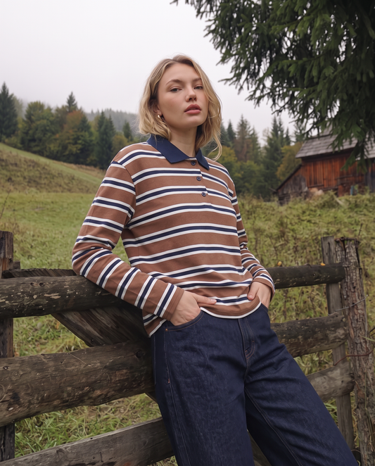 Regular fit long sleeve polo - 