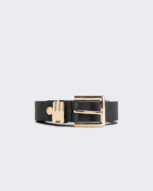 Metal belt 3 loops 2.5 cm - Black