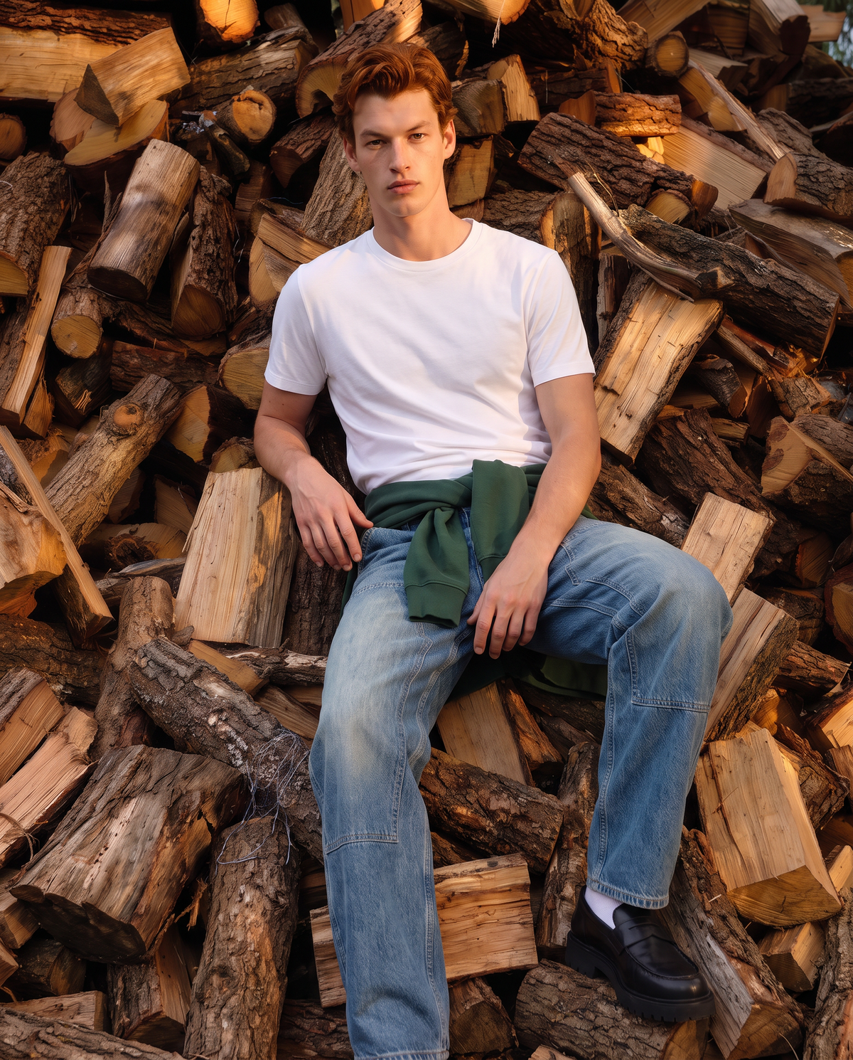 Medium Blue Baggy Carpenter Fit Jeans - Blue