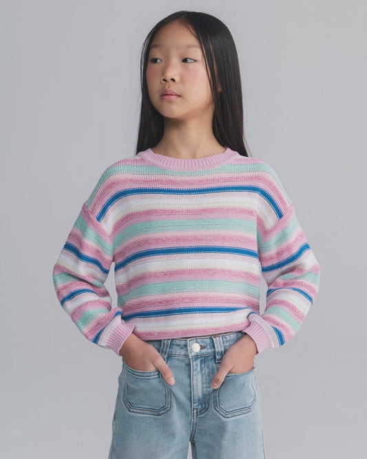 Maglia multicolor in cotone per bambina - Multicolore